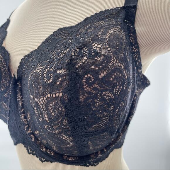 ThirdLove Lace Balconette Bra In Black/Nude Women's Size 38F - Picture 9 of 11